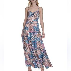 Eliza J Mixed Print Floral Tiered Maxi Dress Size 14, NWT